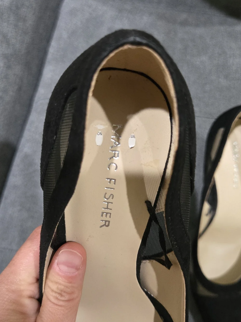 Marc Fisher Black Pointed-Toe Slingback Pumps